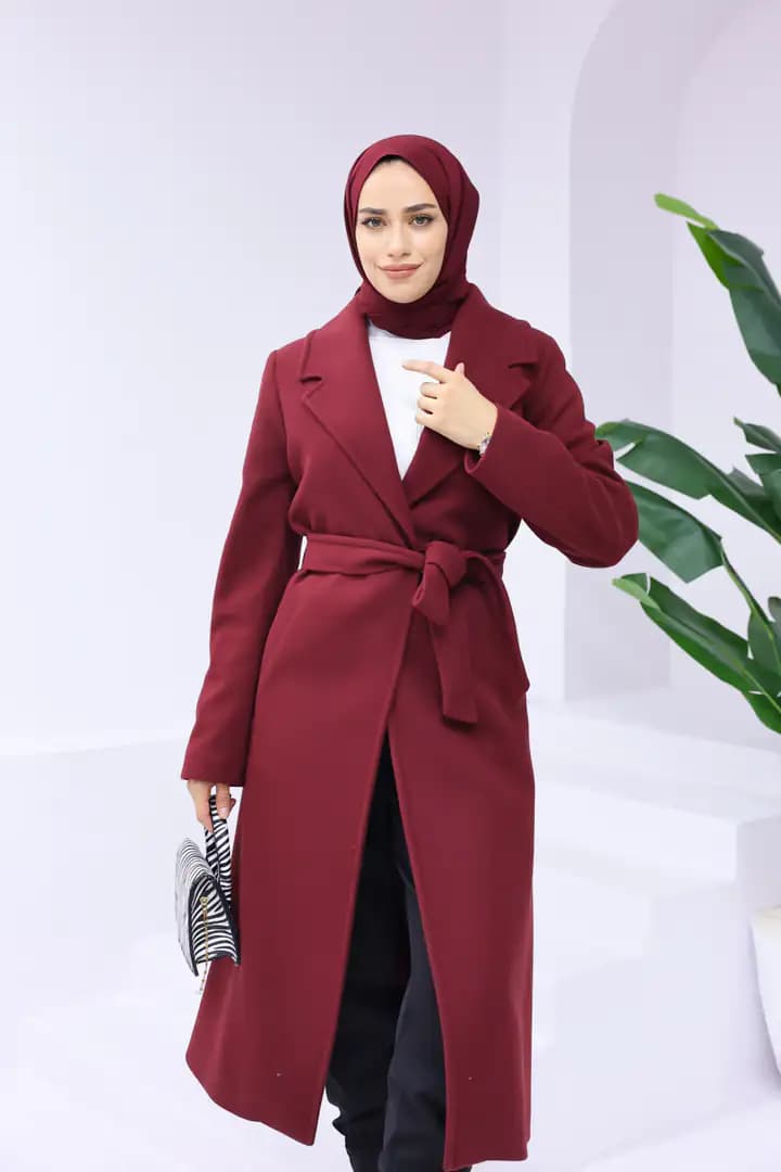 Uzun kaşe BORDO kaban