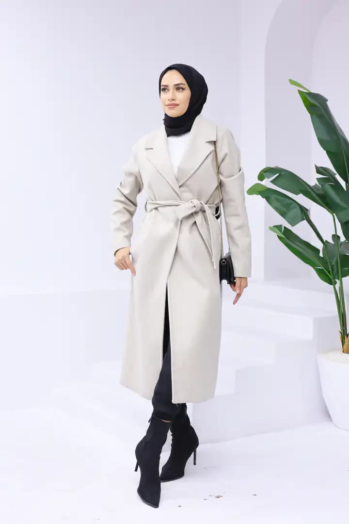 Uzun kaşe BEJ kaban 4