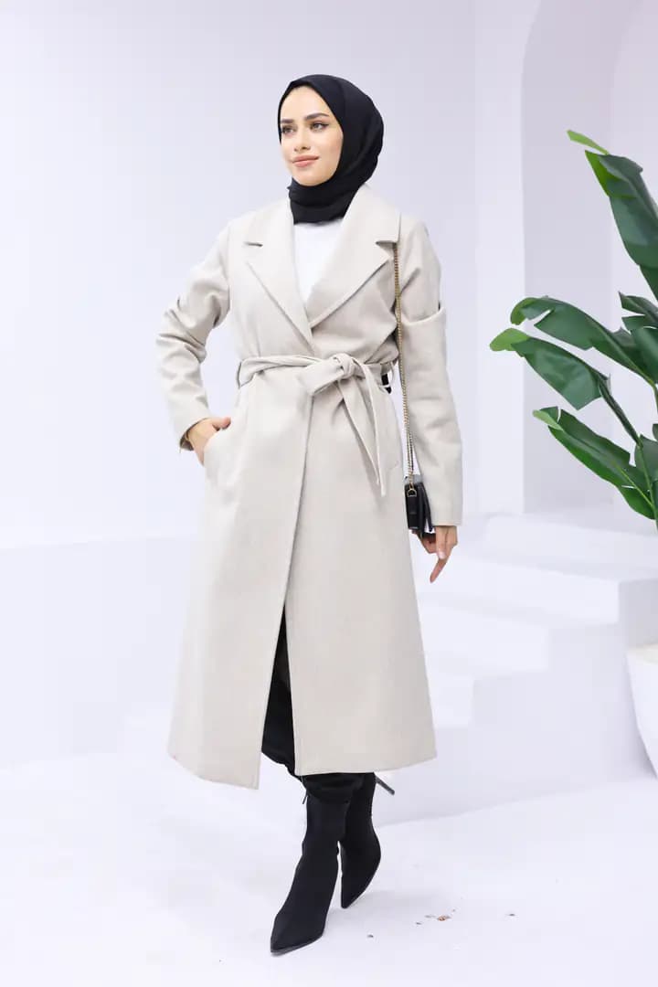 Uzun kaşe BEJ kaban 3