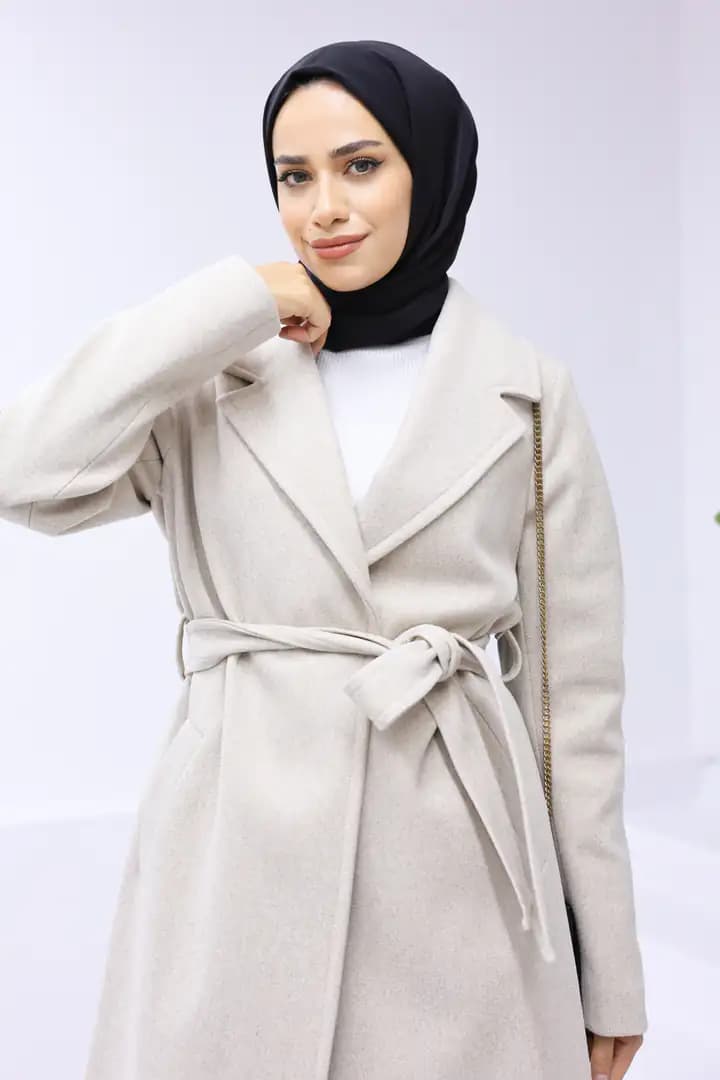 Uzun kaşe BEJ kaban