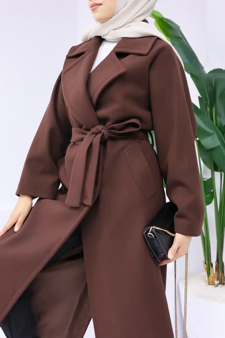 Uzun kaşe KAHVE kaban