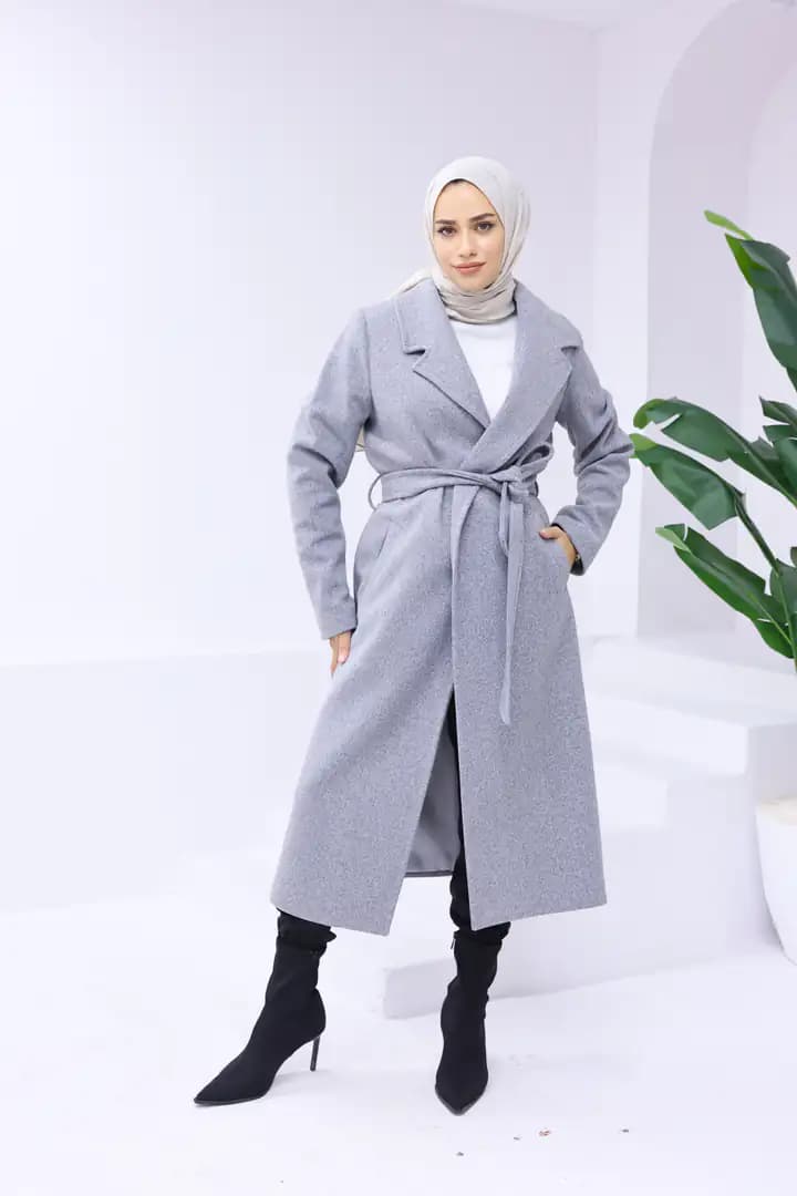Uzun kaşe GRİ kaban