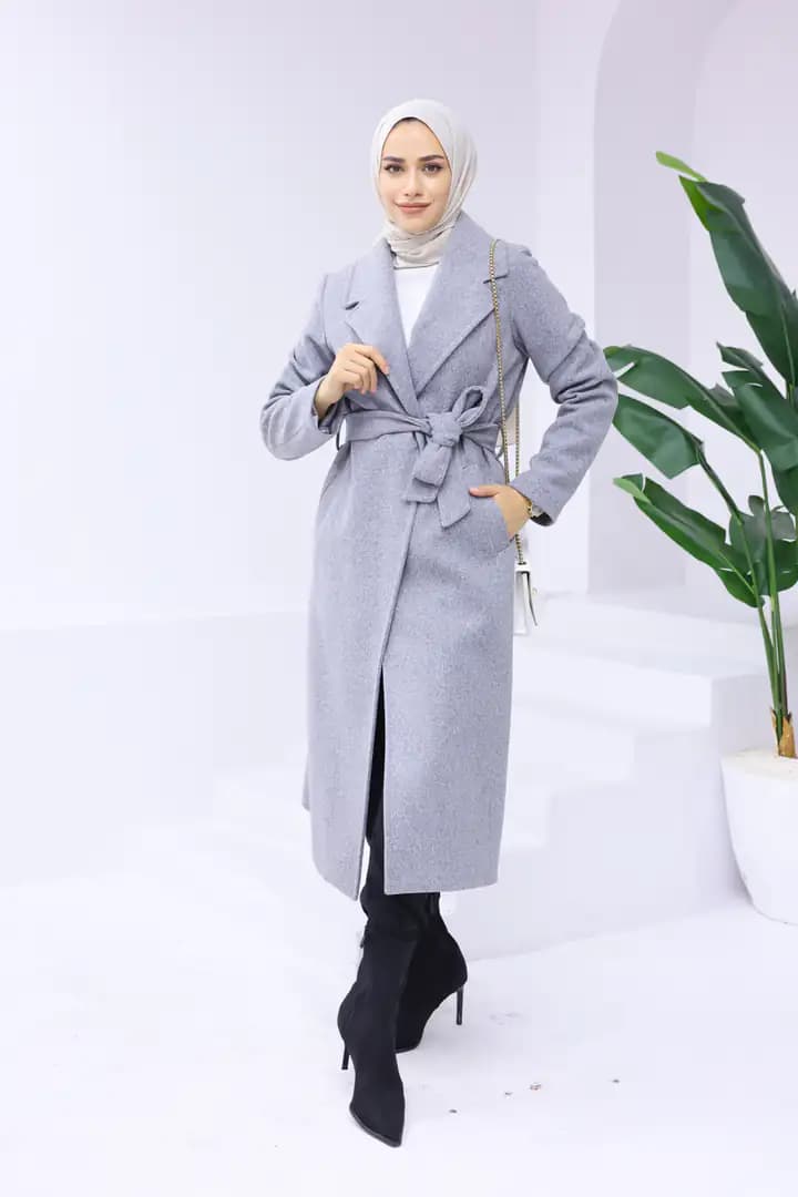 Uzun kaşe GRİ kaban 3