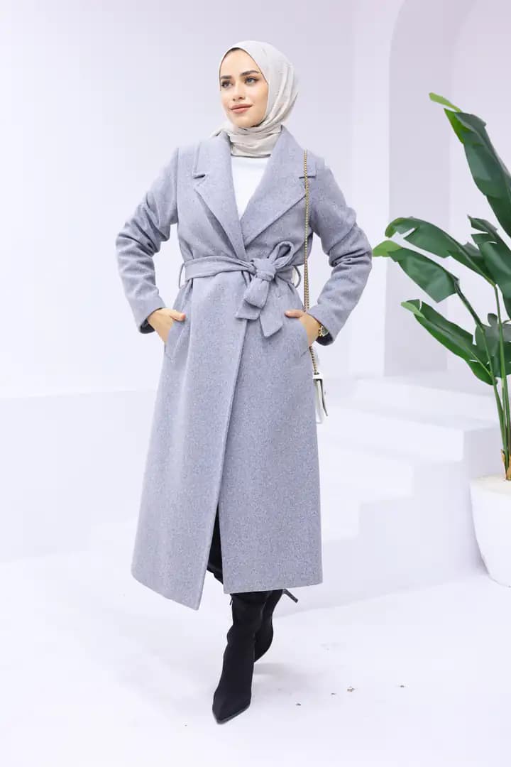 Uzun kaşe GRİ kaban 4