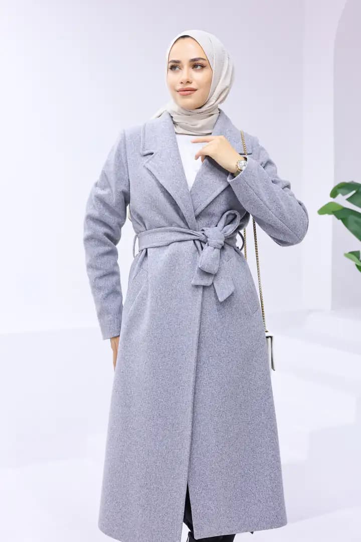 Uzun kaşe GRİ kaban